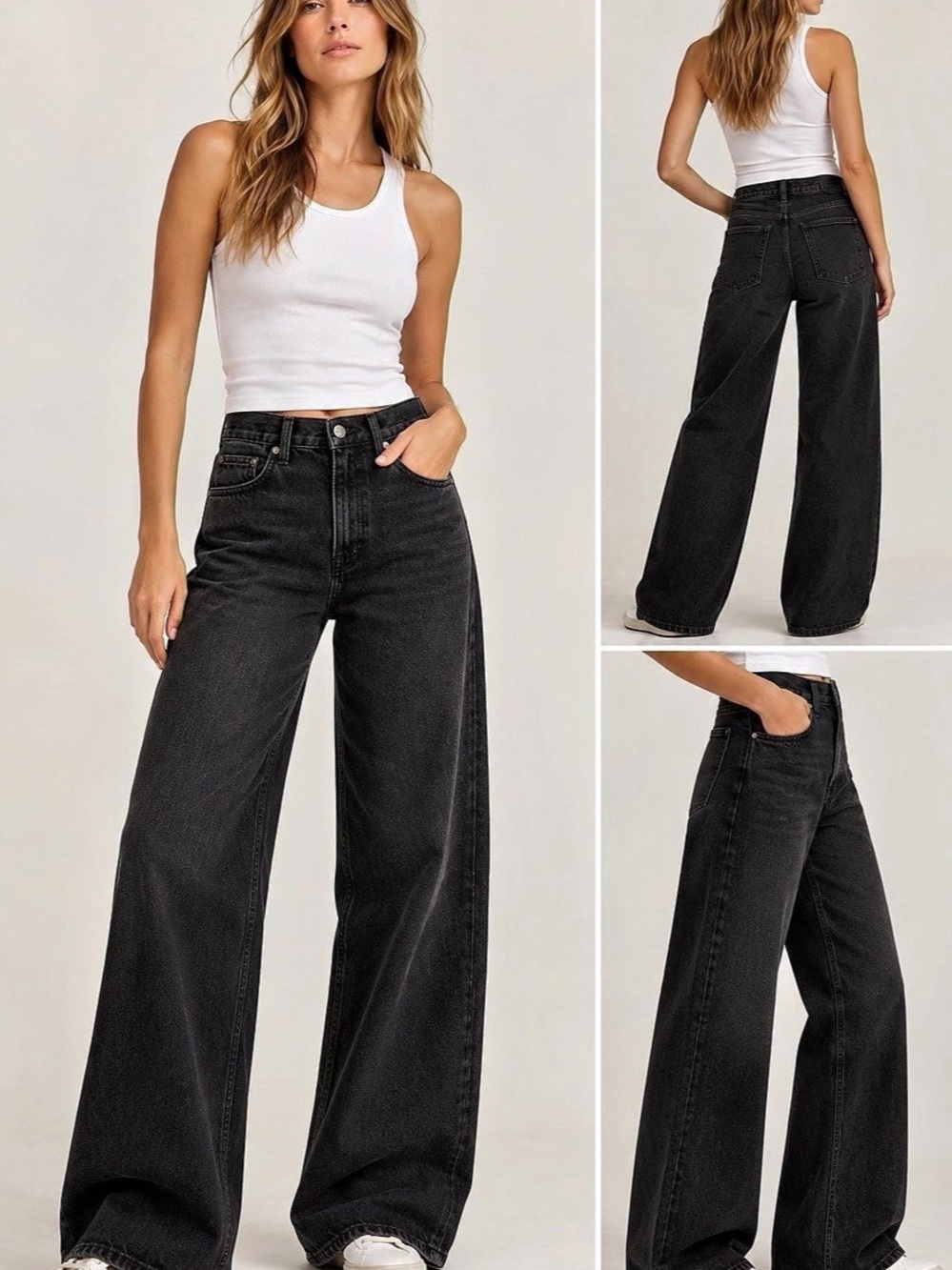 FRAME The 1978 Supernova Jeans 27 Black High Rise Wide Leg 100% Cotton EUC